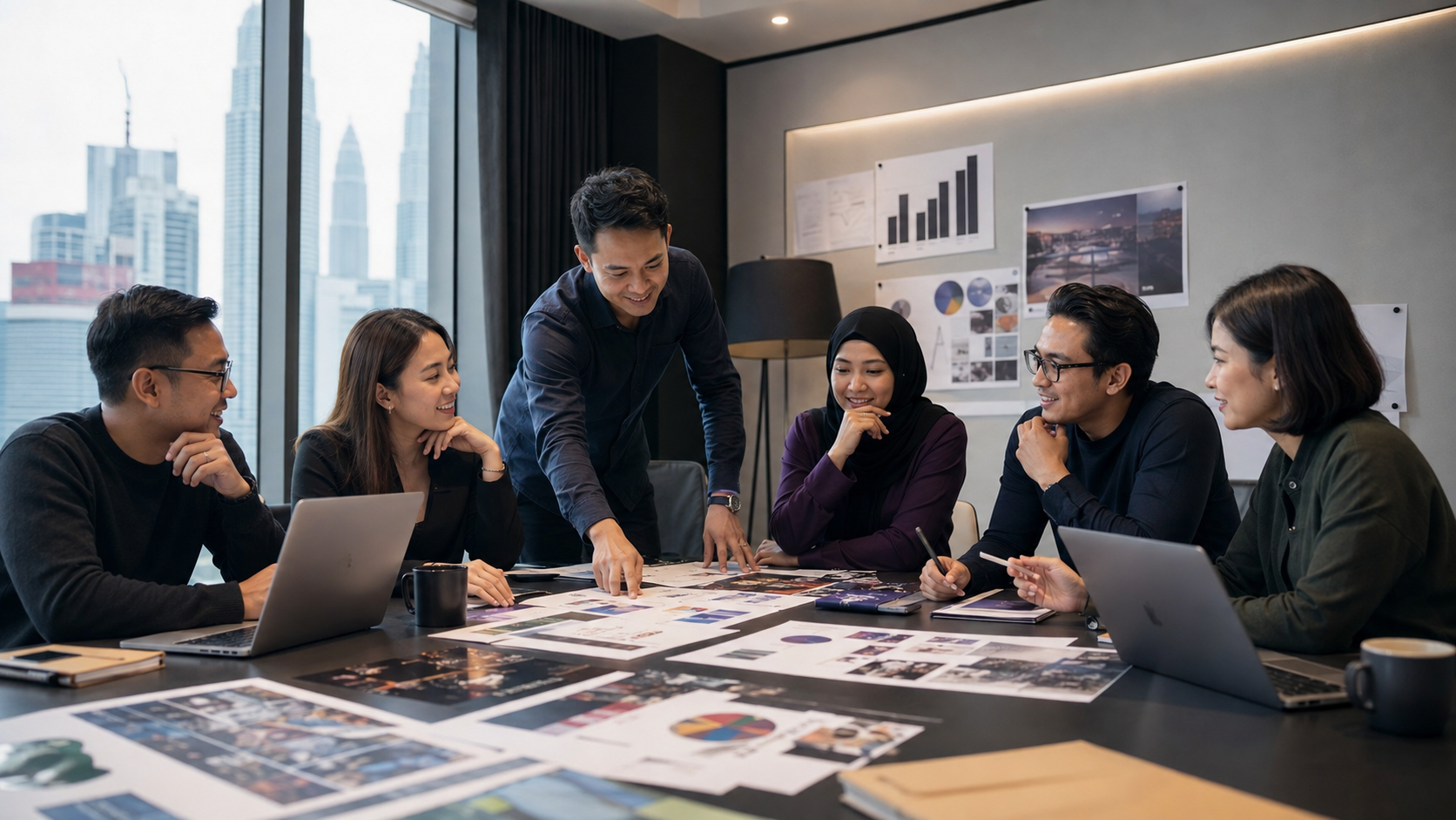 ASEAN strategy team collaborating around a planning table